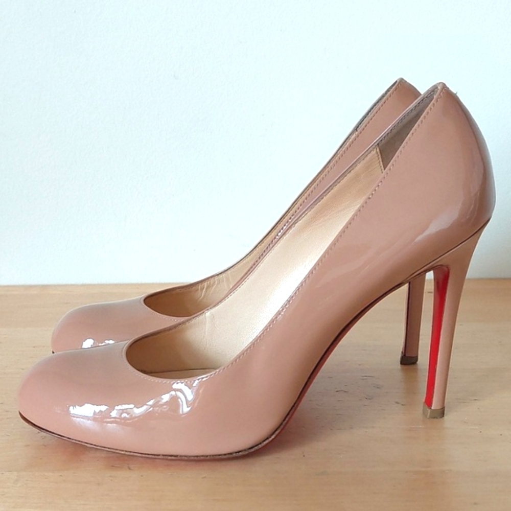 Christian Louboutin Nude Patent Leather Pumps